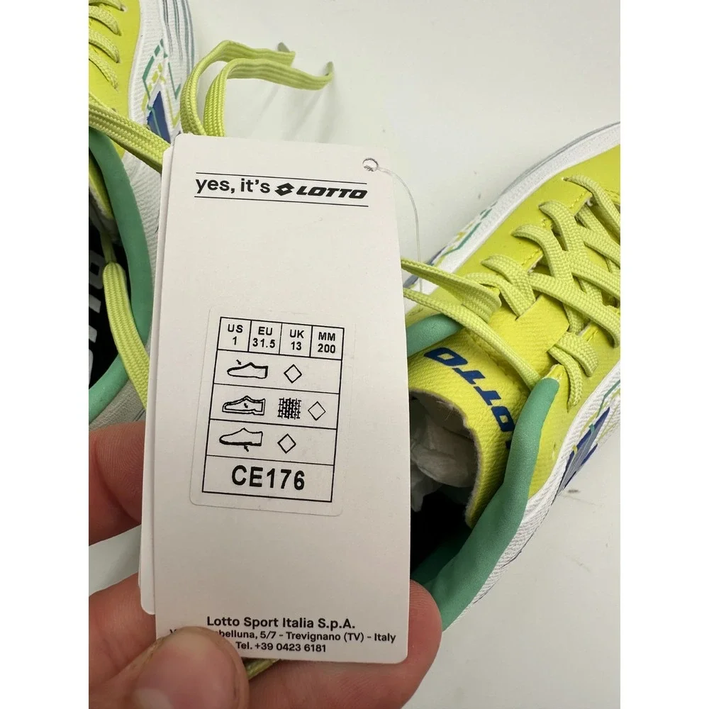 Lotto Solista 700 VIII FG Kids 1 Soccer Cleats White Sunny Lime Lace Up Sneakers